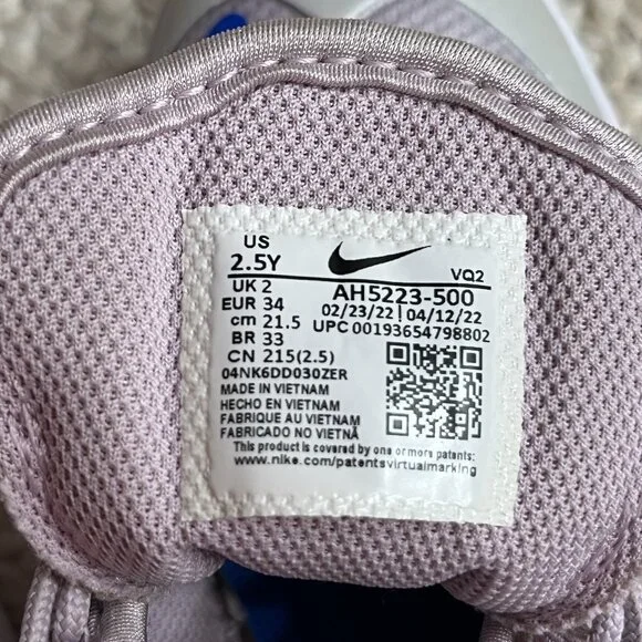 NIKE Air Max Iced Lilac Purple Girl's size 2.5Y Youth Sneakers Shoes AH5223-500 - Picture 11 of 11